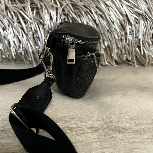 MADDEN NYC Womens Embellished Multi Pocket Fannypack Crossbody Vegan Belt Bag - Picture 10 of 15